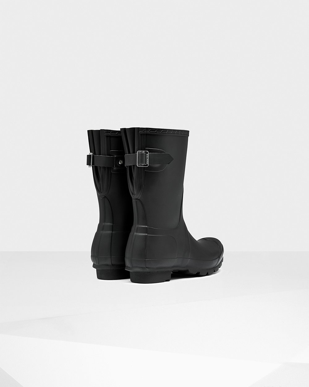 Womens Hunter Original Back Adjustable - Short Rain Boots Black - 2317-IAYSL